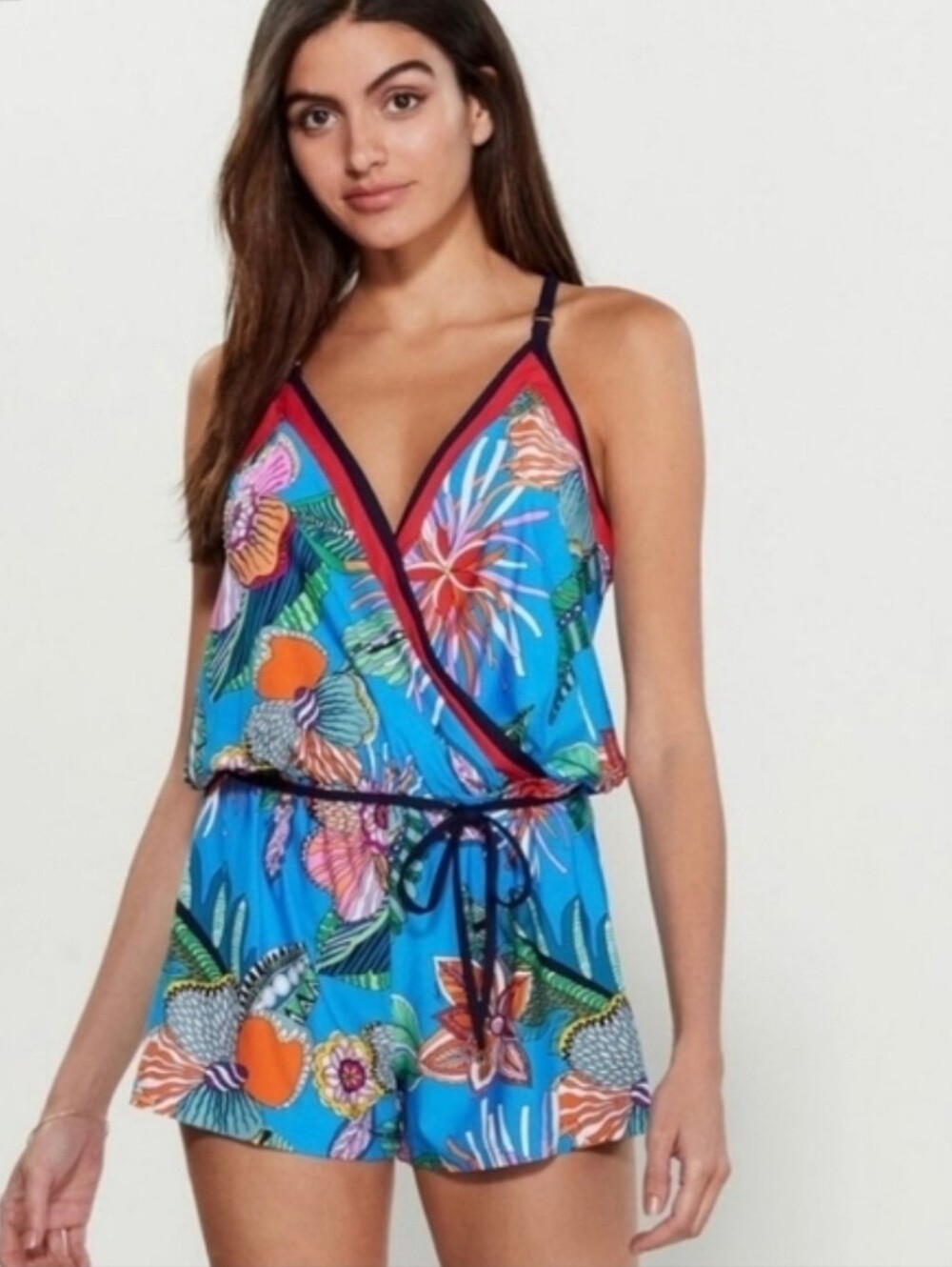 NWT Trina Turk Colorful Floral Romper Size Small